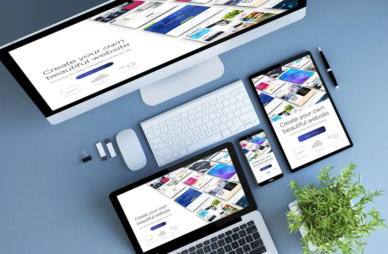 さまざまなデバイスで表示したホームページ